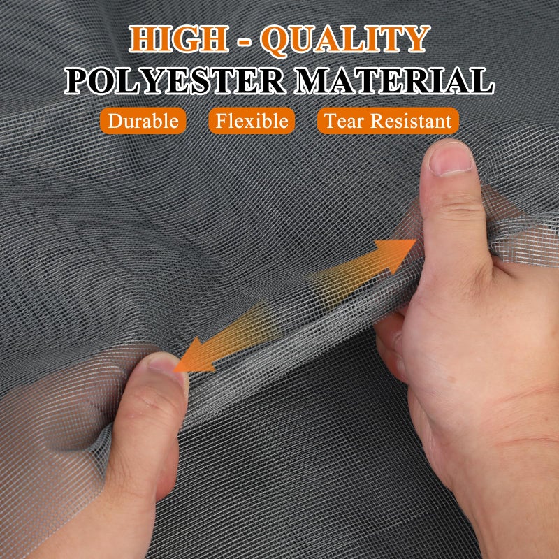 MAGZO 2PACK MAGZO Window&Door Screen Replacement Kit, 48''W x 99''L, with Retainer Spline (Total 65.6 FT) and Press-Fit Roller Tool, Scratch-Proof Polyester, Mesh Roll Repair for Patio, Pet Friendly, Grey - Image 3
